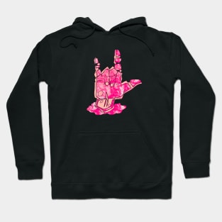 I Love You - asl pink hand Hoodie